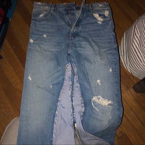 High-waisted Stripe boyfriend Jeans